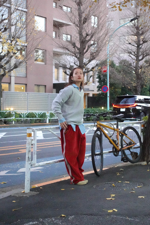 ベロアラインルーズパンツ